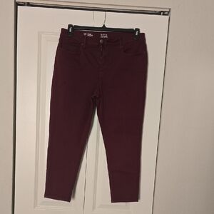 a.n.a Burgundy Women's Ankle Jeans